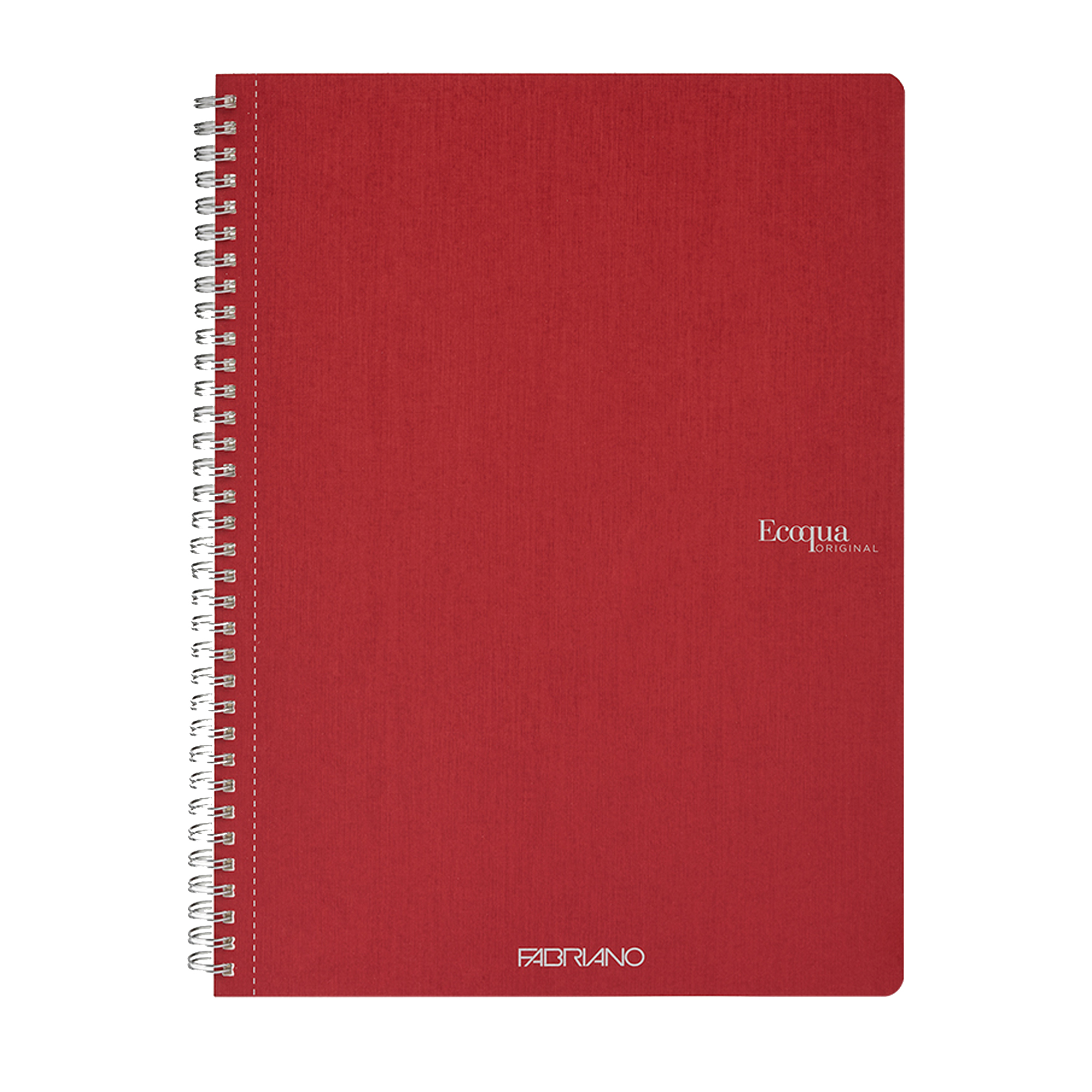 Maxiquaderno Ecoqua original - A4 - 90 gr - 1 rigo - 70 fogli - rosso scuro - spiralato - Fabriano