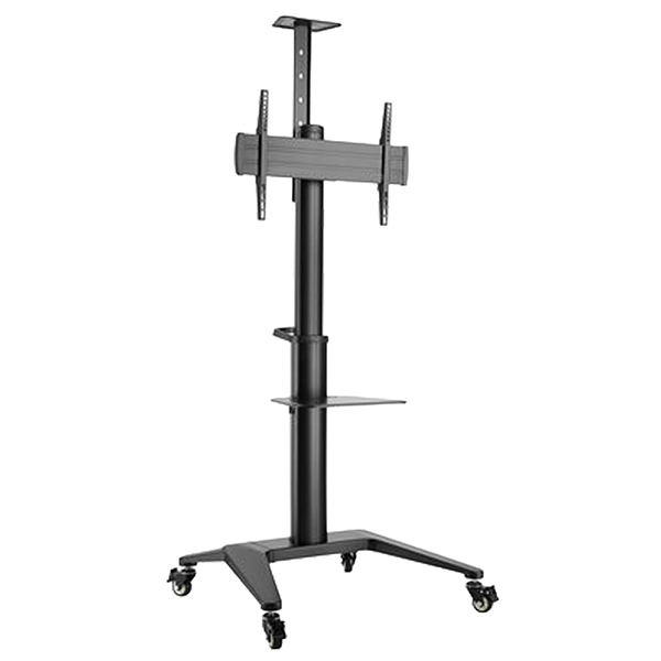 Dacomex - Carrello nero su ruote - 43"-65" - VESA 600x400 - Max 70 kg