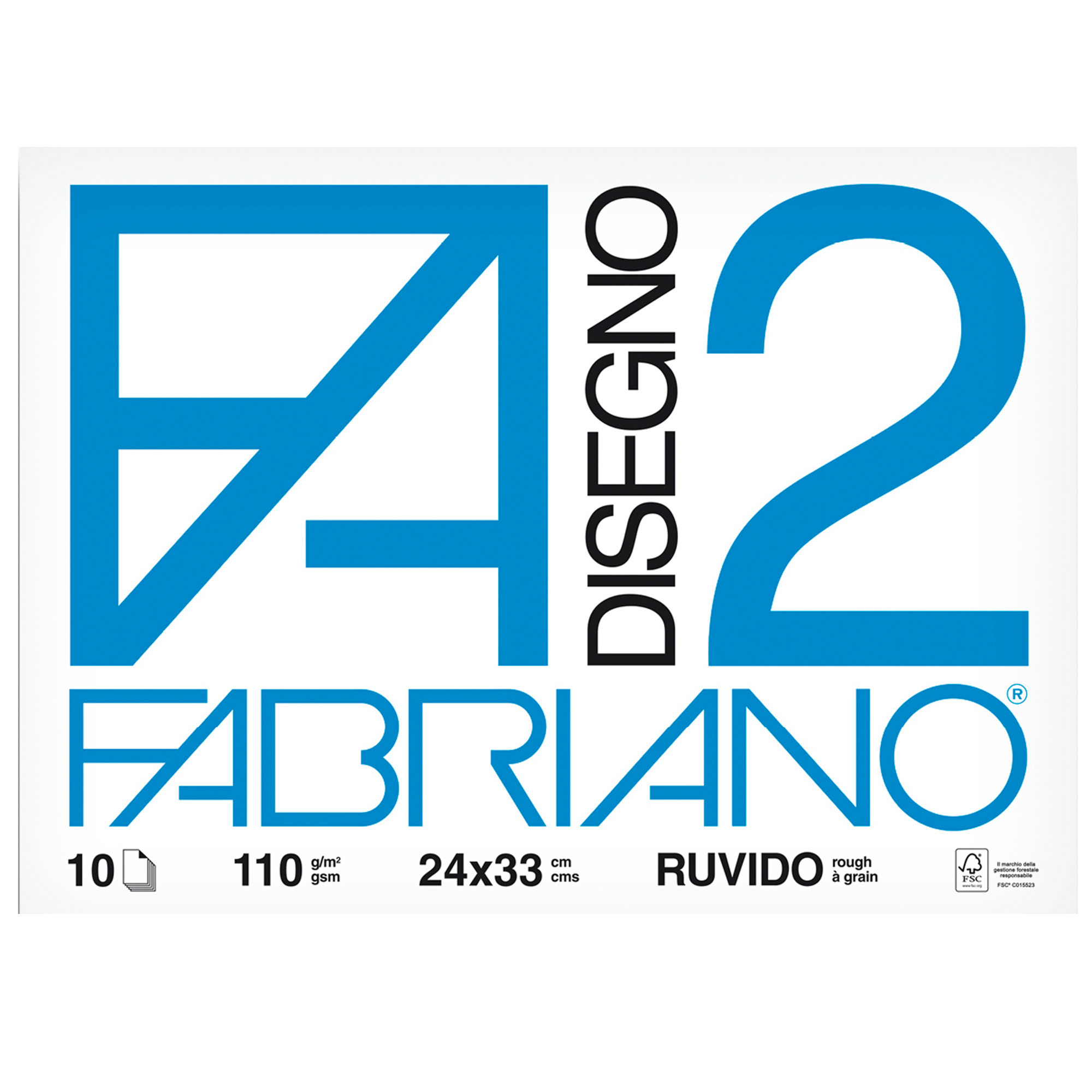 Album F2 - 24 x 33 cm - 10 fogli - 110 gr - ruvido - punto metallo - Fabriano