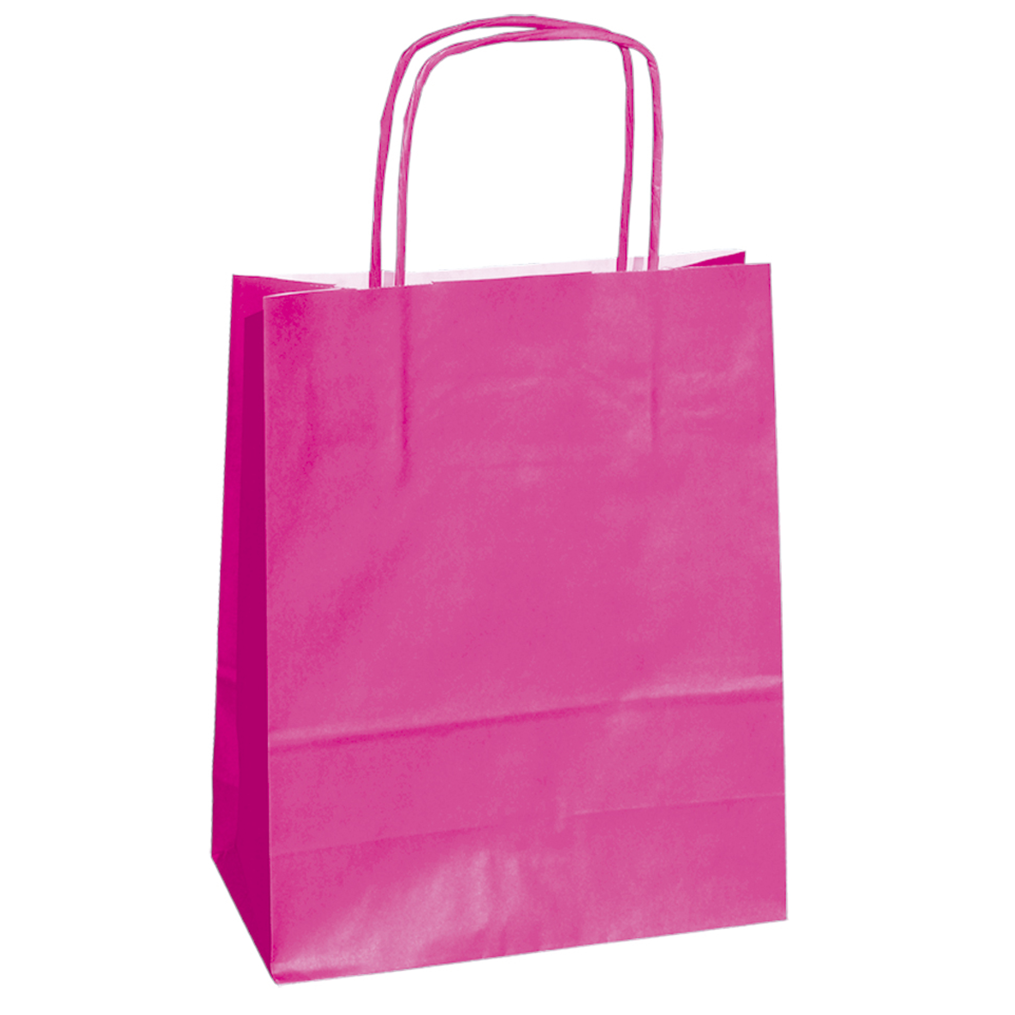 Shopper Twisted - maniglie cordino - 14 x 9 x 21 cm - carta kraft - magenta - Mainetti Bags - conf. 25 pezzi