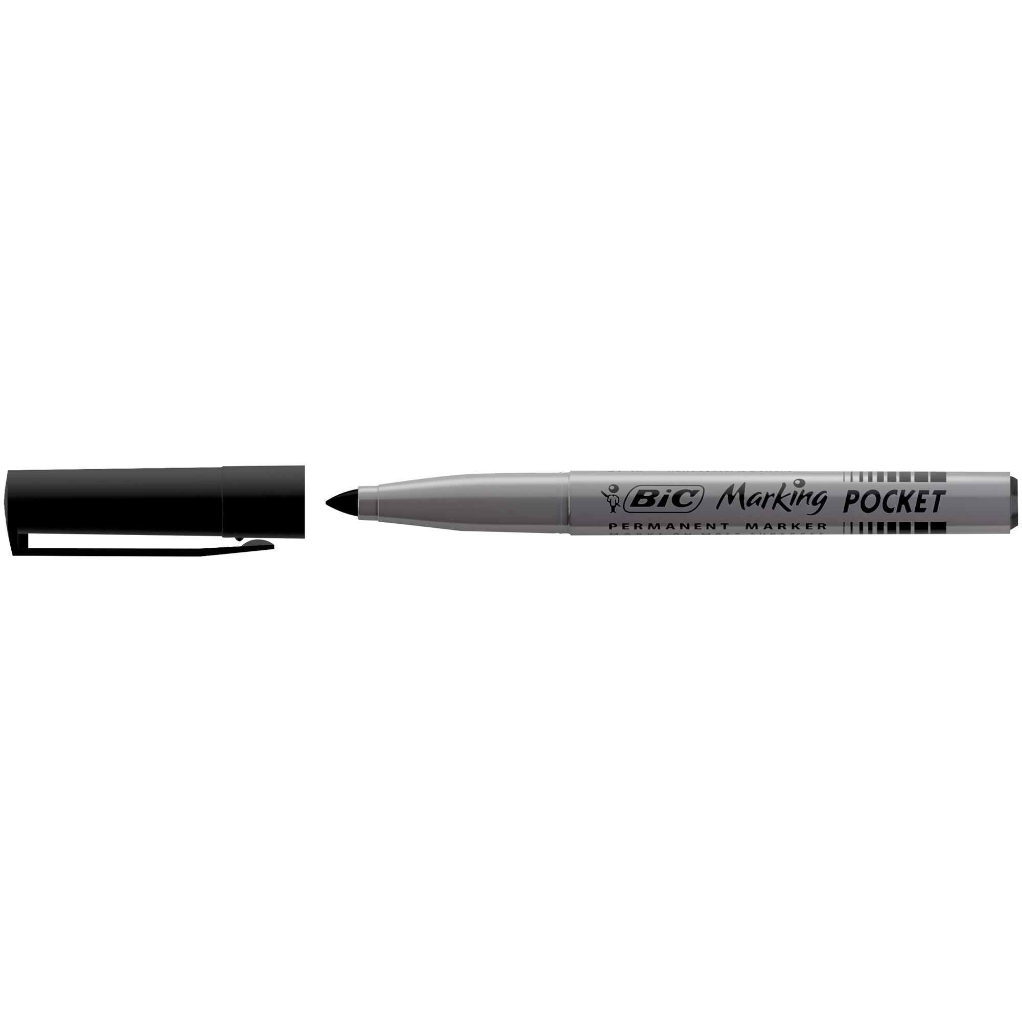 Marcatori permanente Marking a base d'alcool - punta pocket tonda 1,10mm - nero - Bic - conf. 12 pezzi