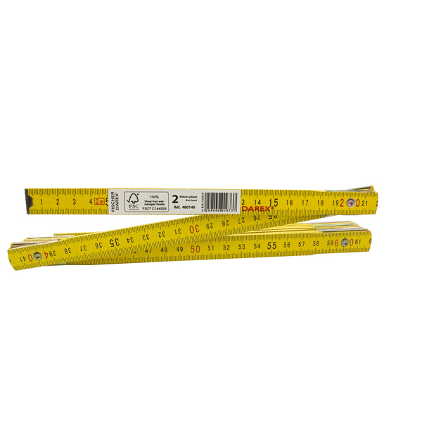 Metro pieghevole - 2m - legno - Fischer Darex
