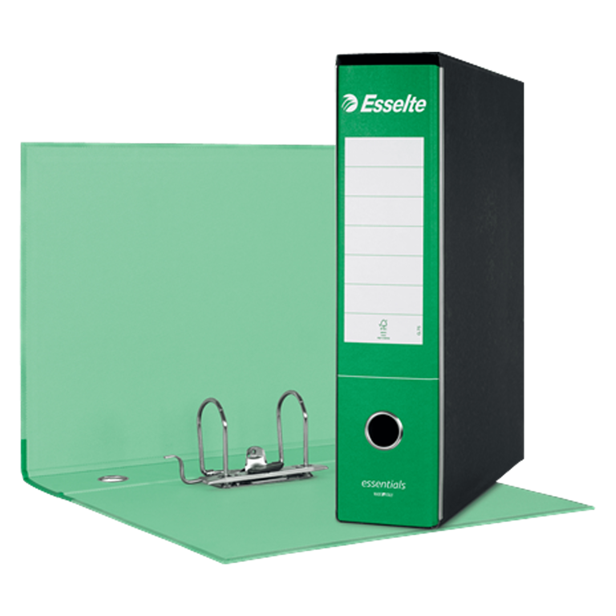 Registratore Essentials G75 - dorso 8 cm - protocollo 23 x 33 cm - verde - Esselte