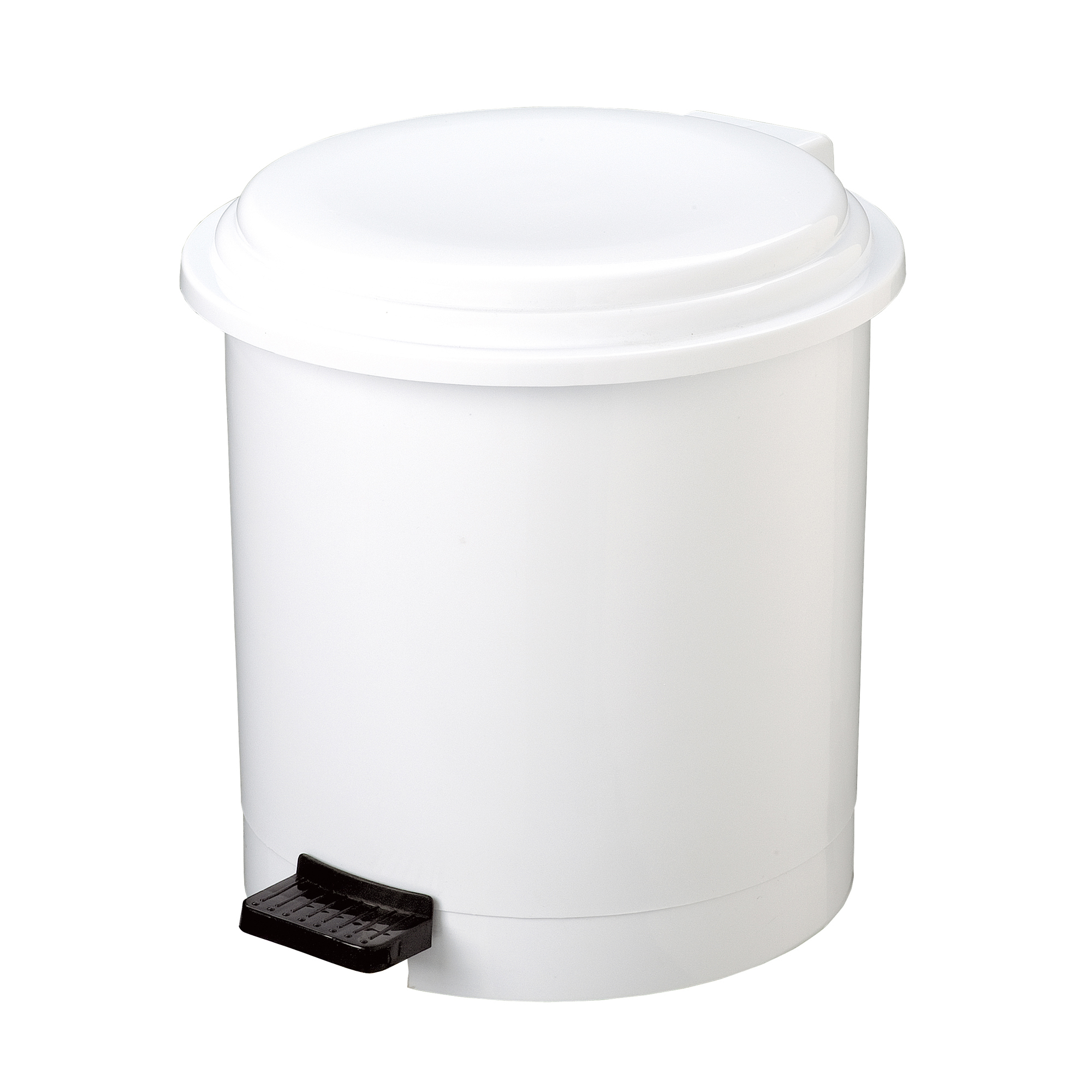 Pattumiera a pedale Ruf - PP - 12 L - diametro 27 cm - altezza 34 cm - bianco - Medial