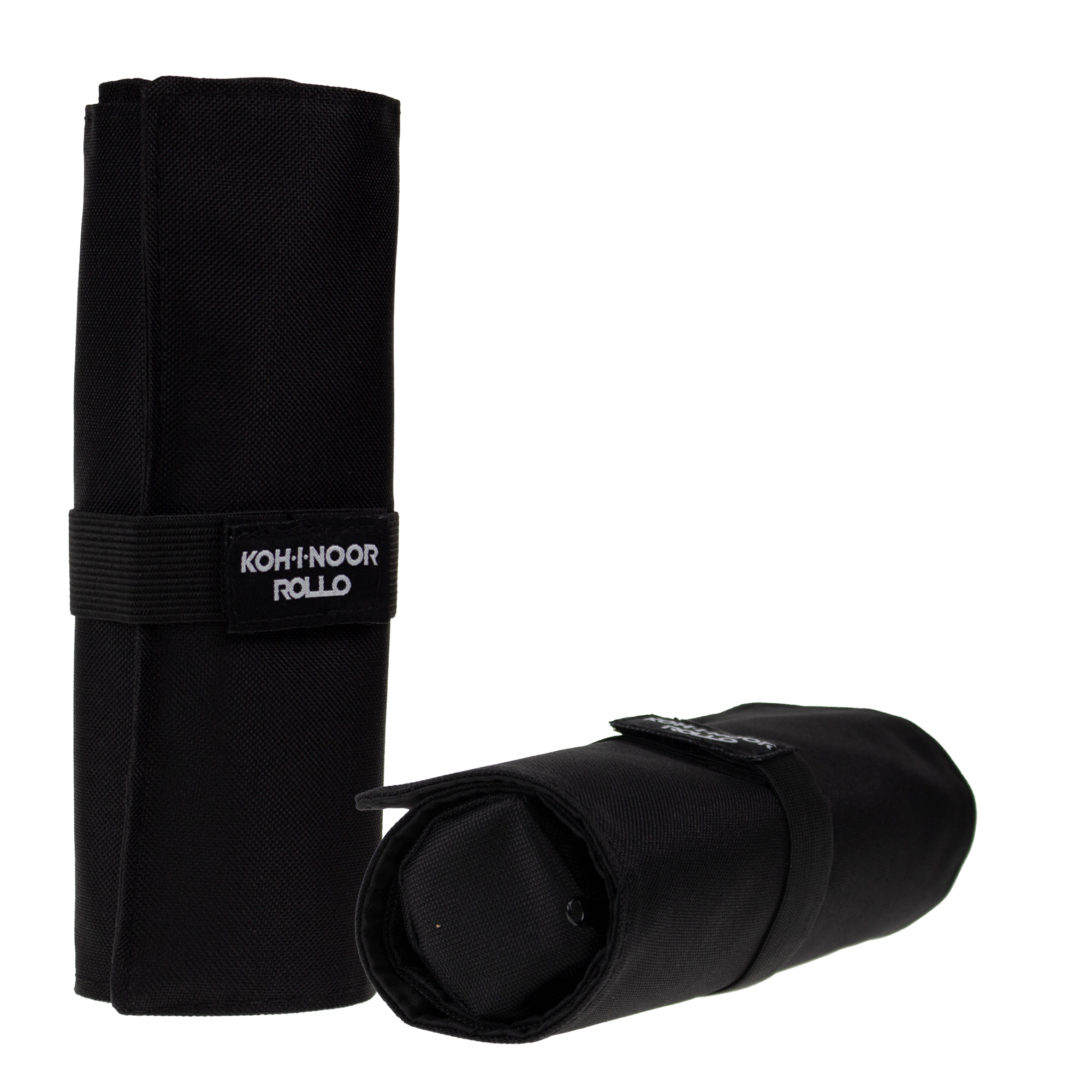 Astuccio arrotolabile Roller - con astuccio zip interno - 24 scomparti - 7,5 x 21,5 cm - tessuto - nero - Koh.I.Noor