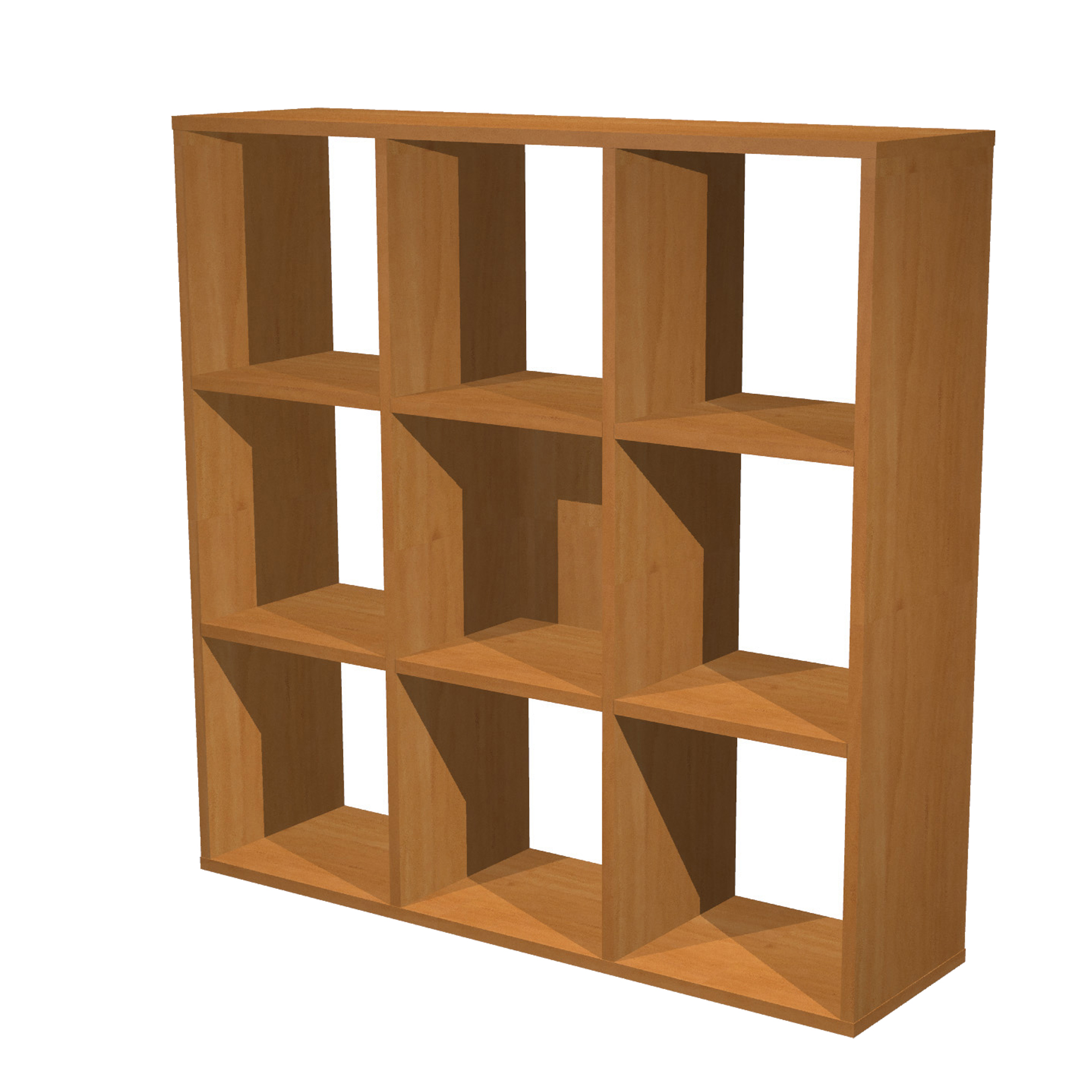 Libreria casellario Rainbow - 9 caselle - 104,1x29,2x103,9 cm - noce chiaro