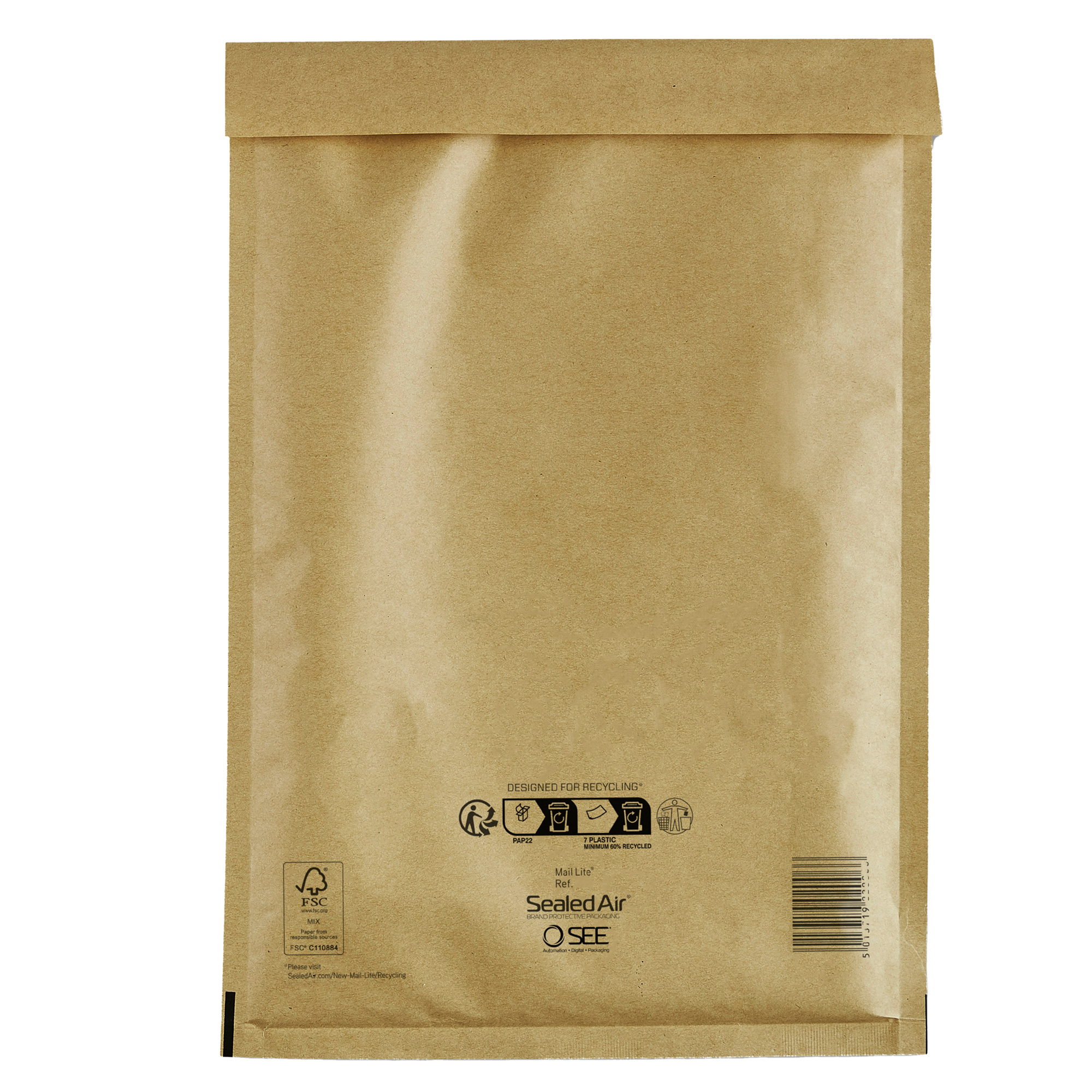 Busta imbottita Mail Lite Gold - F (22 x 33 cm) - avana - Sealed Air - conf. 10 pezzi