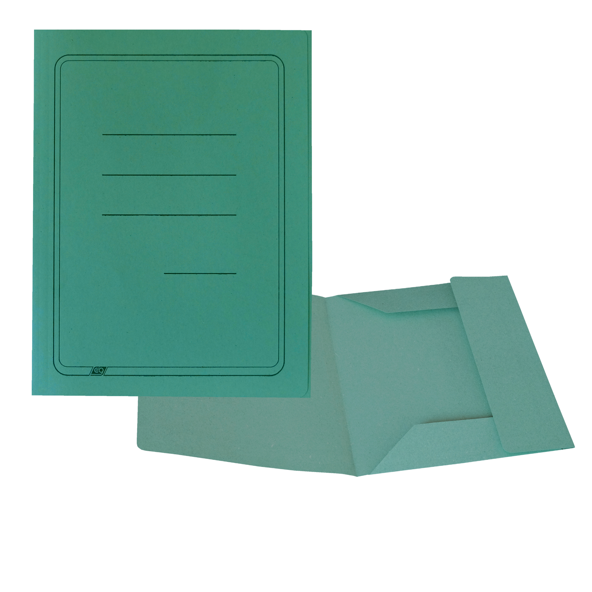 Cartellina 3 lembi con stampa - 200 gr - 25 x 33 cm - cartoncino manilla - verde - Cartotecnica del Garda - conf. 50 pezzi