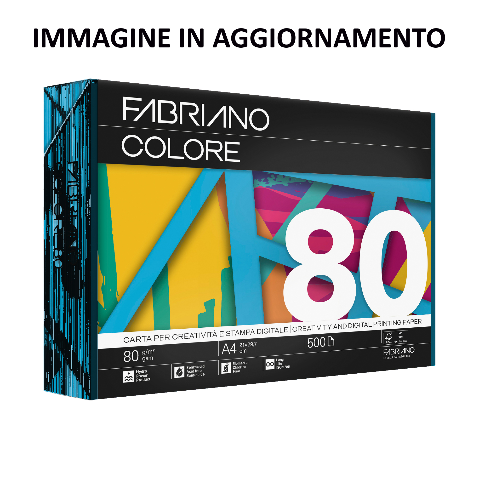 Carta Fabriano Colore - A3 - 160 gr - colori forti verde - Fabriano - conf. 125 fogli