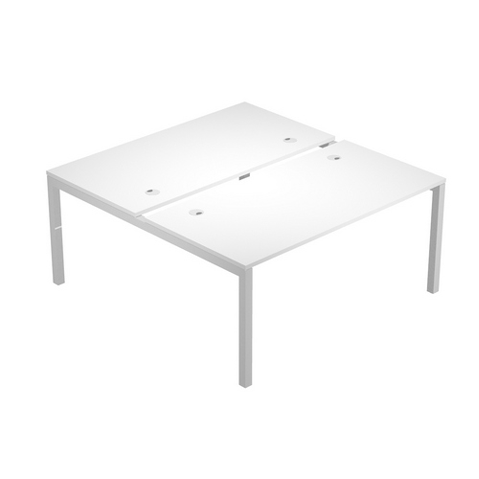 Scrivania Agorà a 2 postazioni contrapposte - 180 x 168 x 72,5 cm - bianco