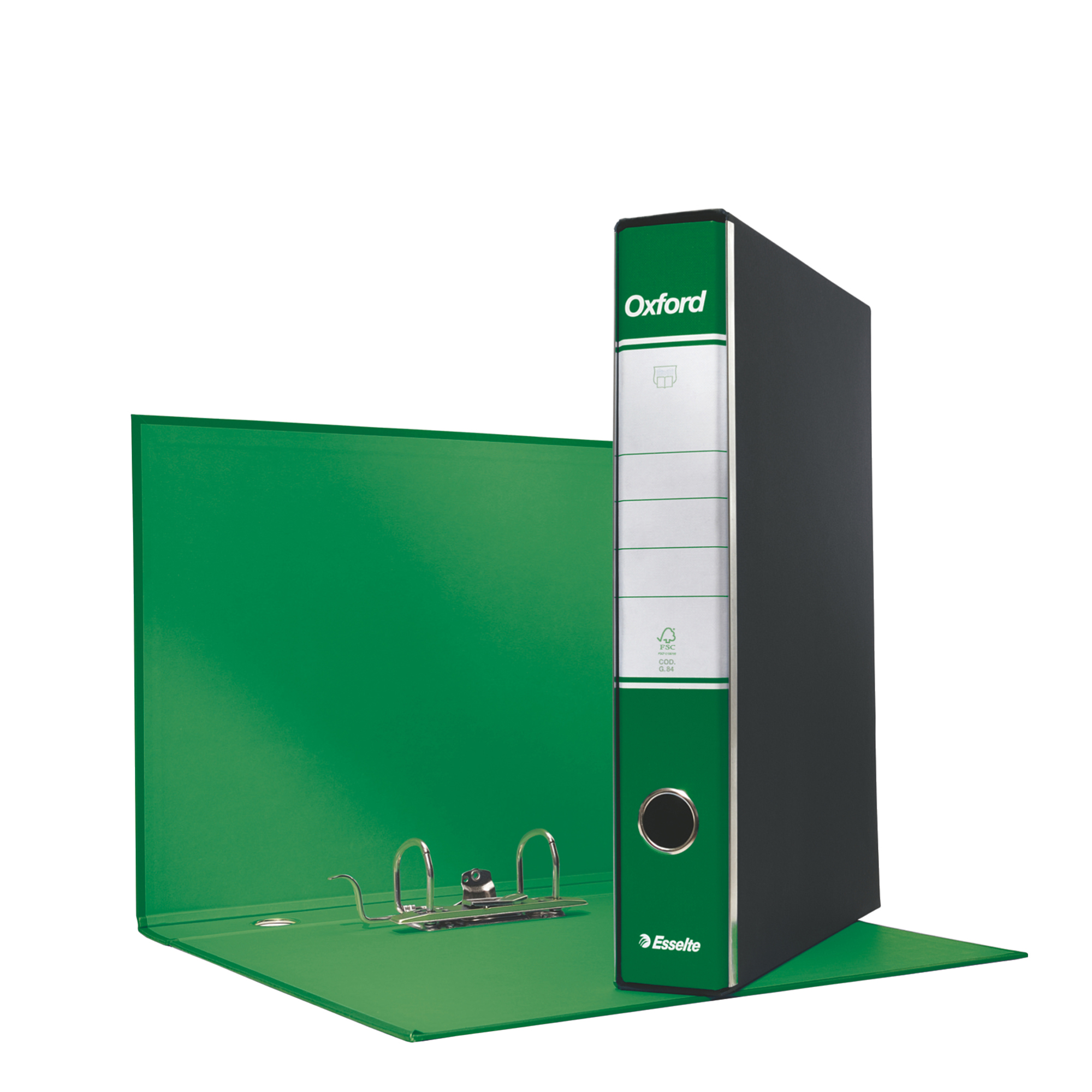 Registratore Oxford G84 - dorso 5 cm - protocollo 23 x 33 cm - verde - Esselte