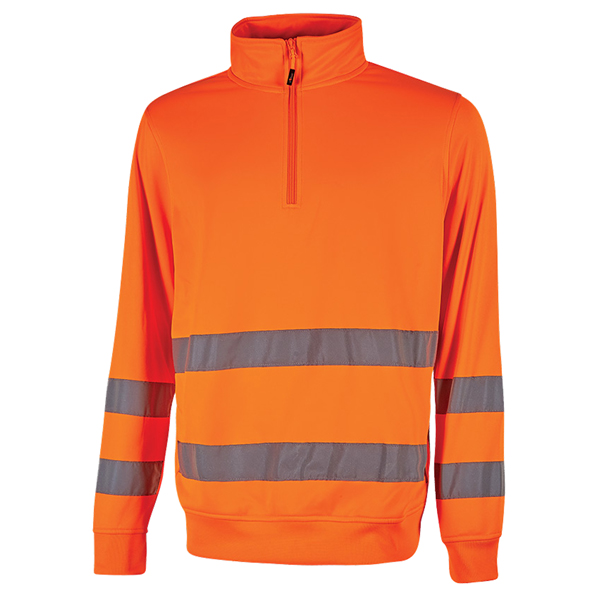 Felpa alta visibilità Felis - mezza zip - taglia L - arancio fluo - U-Power