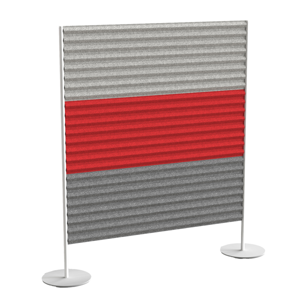 Pannello fonoassorbente Stripes - 120 x 140 cm - grigio chiaro/rosso/grigio medio